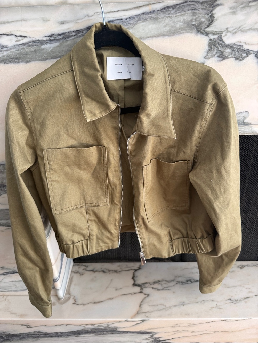 Proenza Schouler Khaki Cropped Utility Jacket
